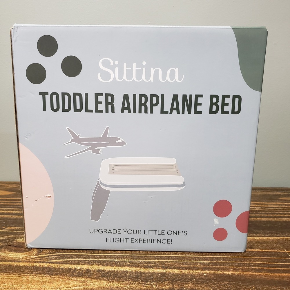 Sittina Toddler Airplane Bed Unisex OS Travel Inflatable Blue New Flight Kit